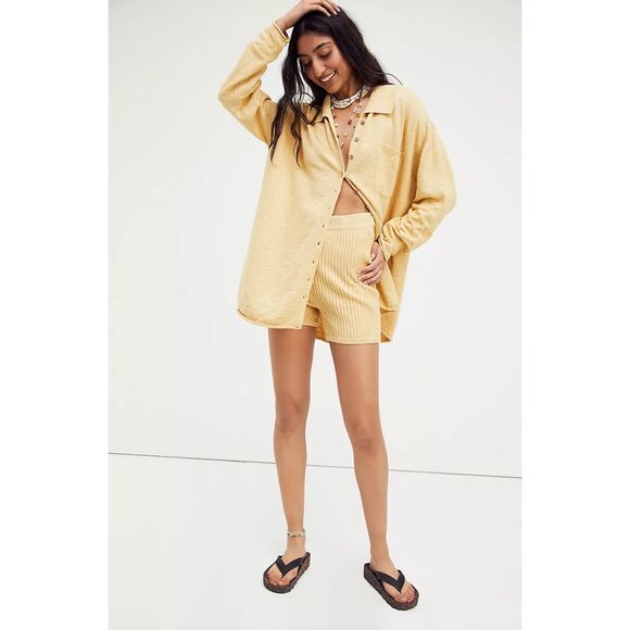 Free People Sweaters - Free people beach yellow button down cardigan sweater size XS